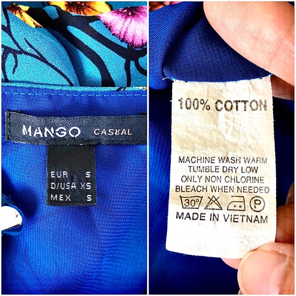 MANGO⚡️Teal Floral Flowy Shift Dress_S (Size 6) - Picture 4 of 6